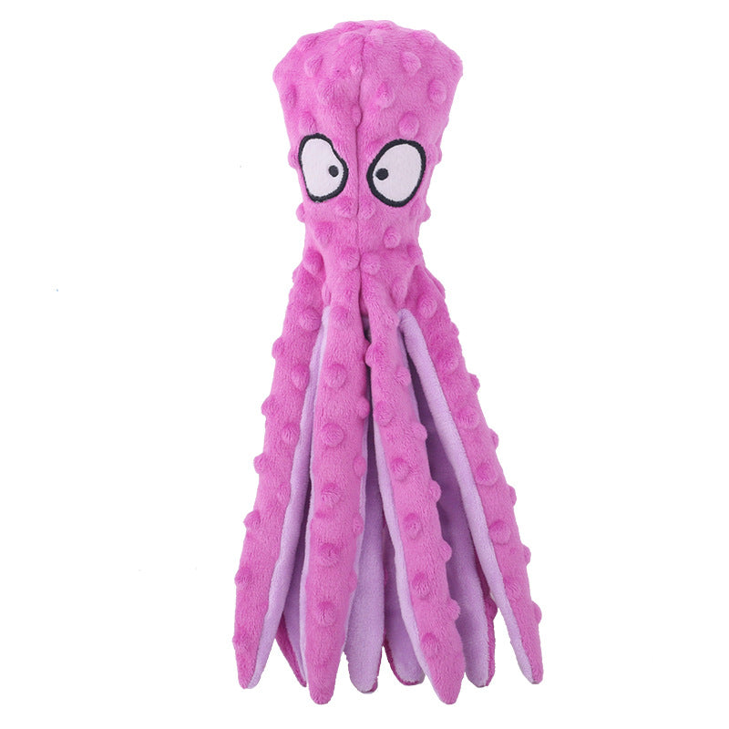 Squeaky Crinkly Octopus Dog Toy