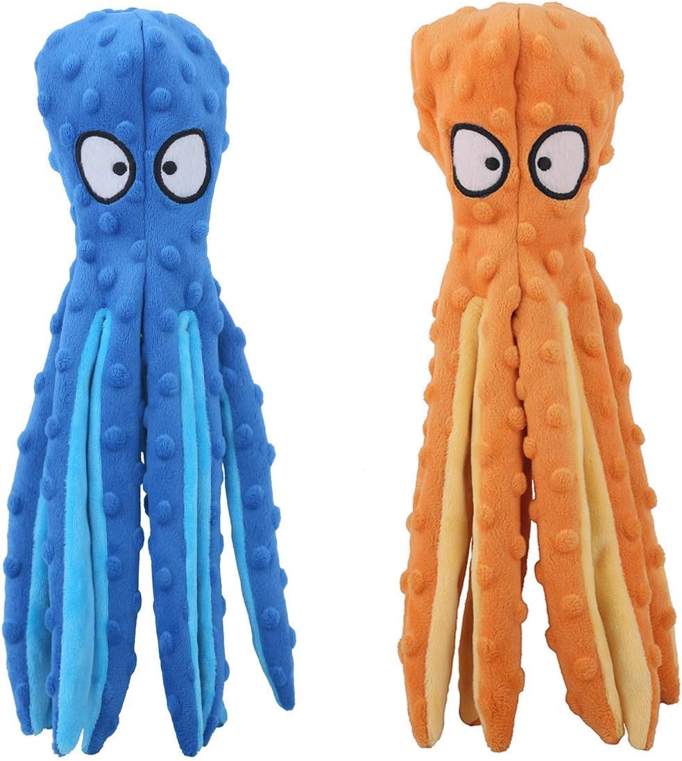 Squeaky Crinkly Octopus Dog Toy
