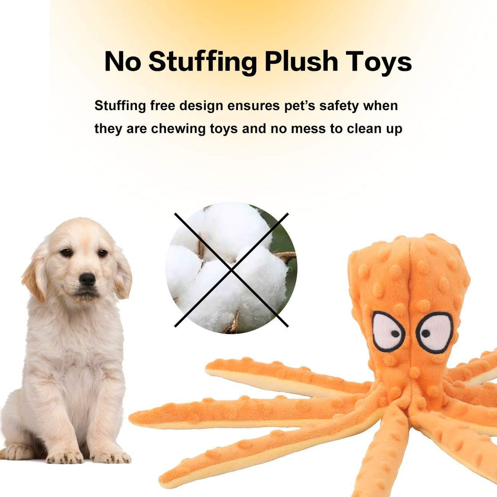 Squeaky Crinkly Octopus Dog Toy