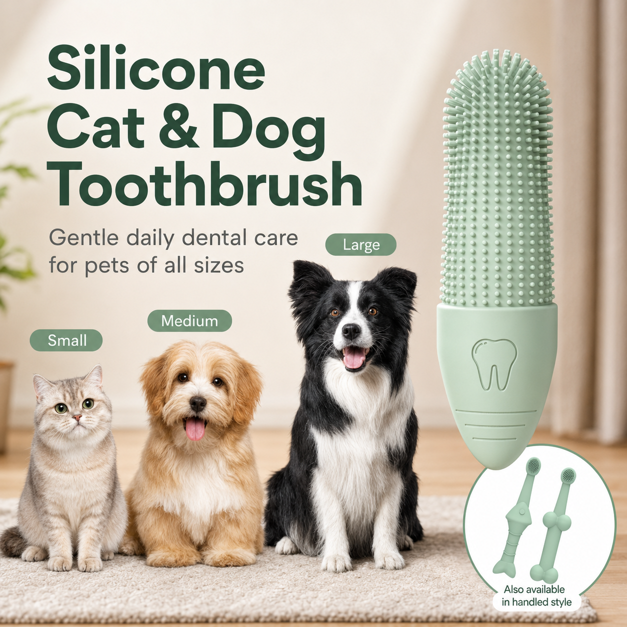 Silicone Cat And Dog Toothbrush