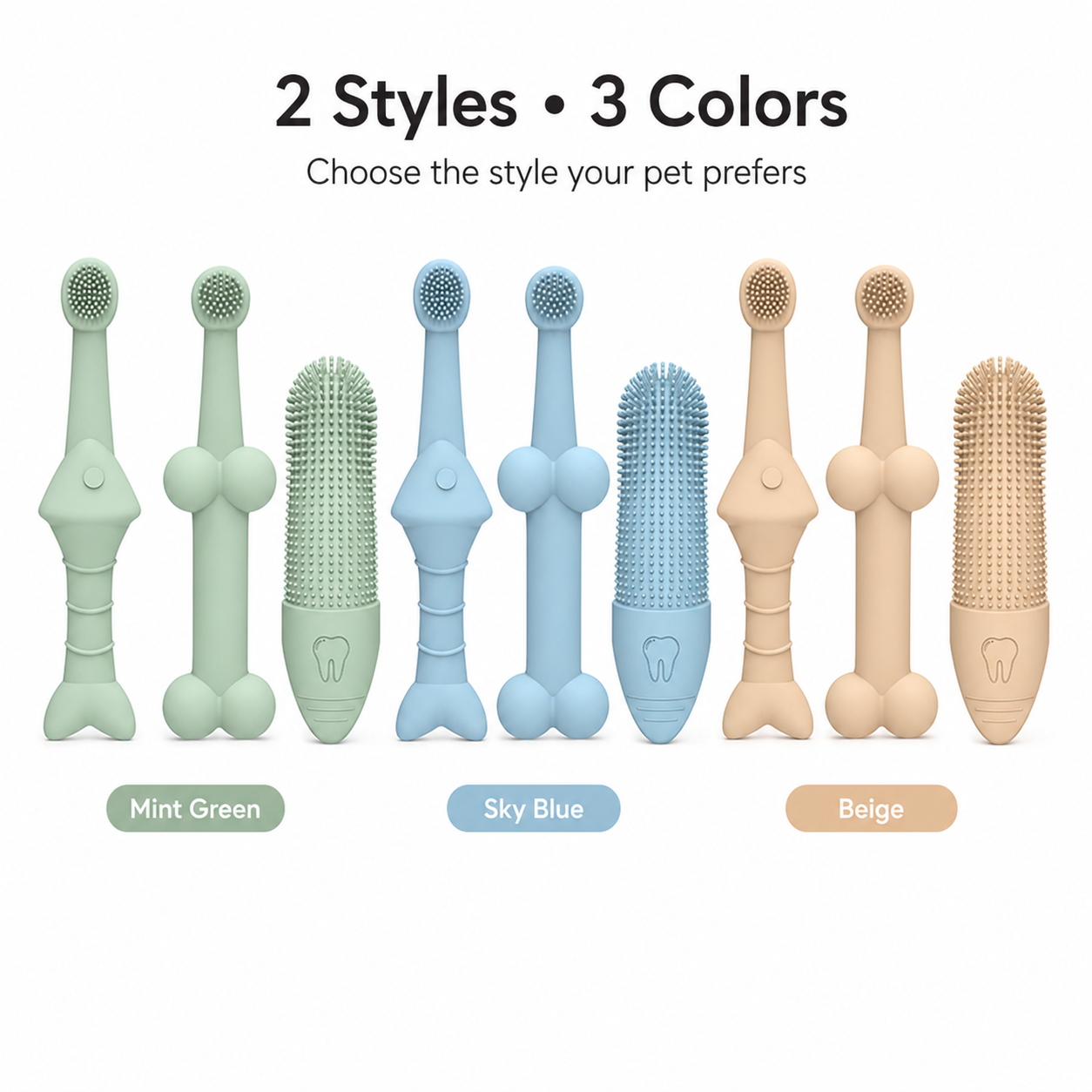 Silicone Cat And Dog Toothbrush