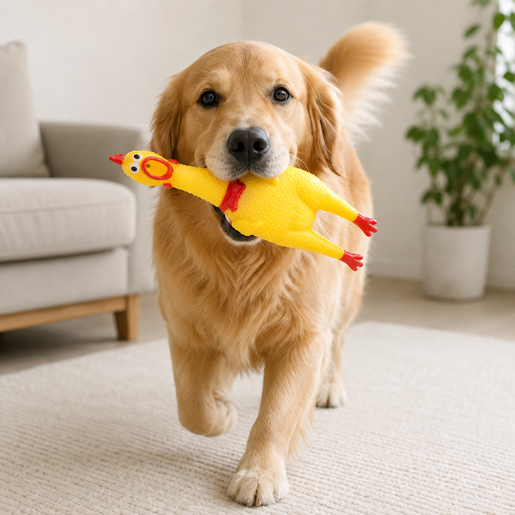 Squeaky Chicken Dog Toy