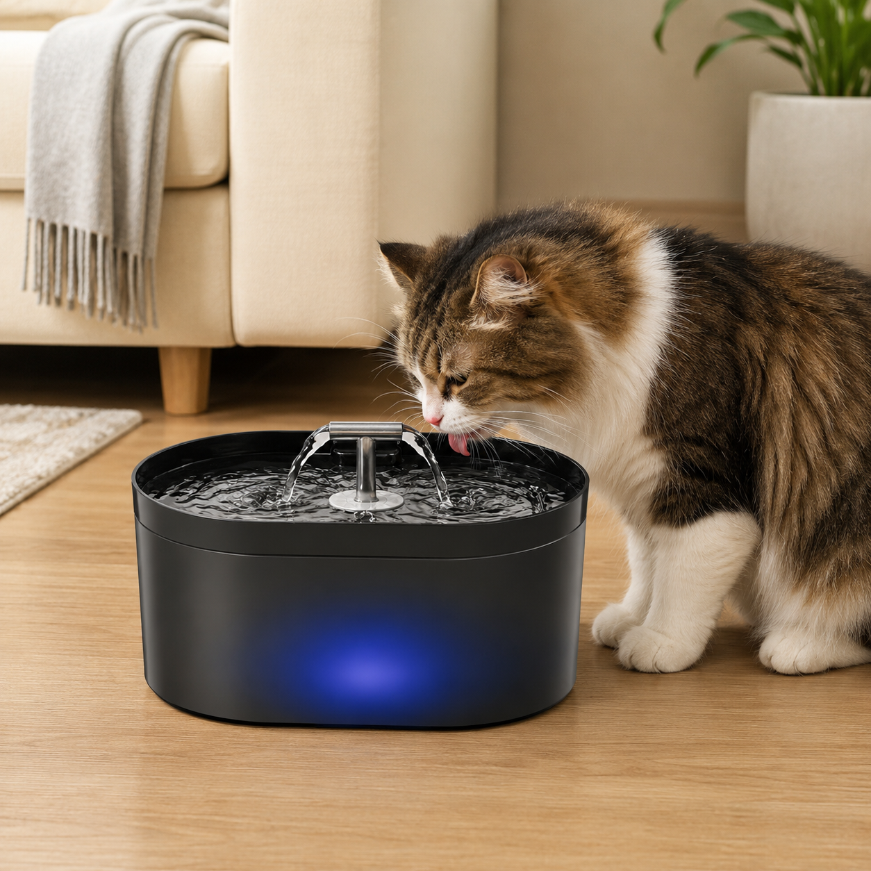 T-shaped Dual-spout Pet Water Fountain