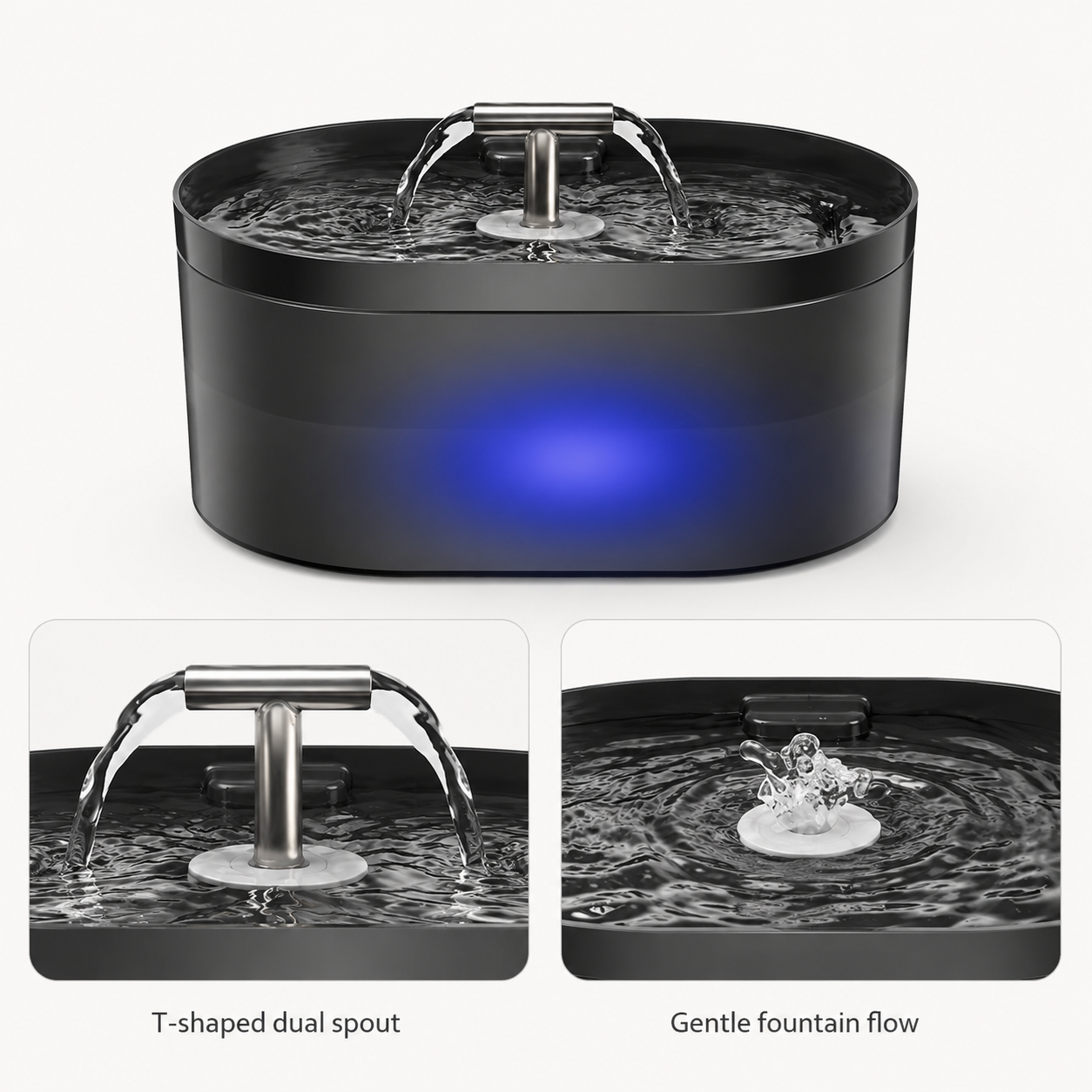 T-shaped Dual-spout Pet Water Fountain