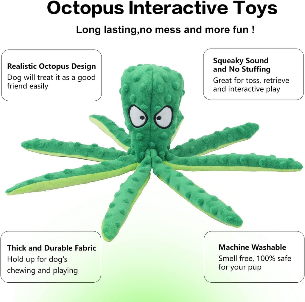 Squeaky Crinkly Octopus Dog Toy