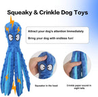 Squeaky Crinkly Octopus Dog Toy