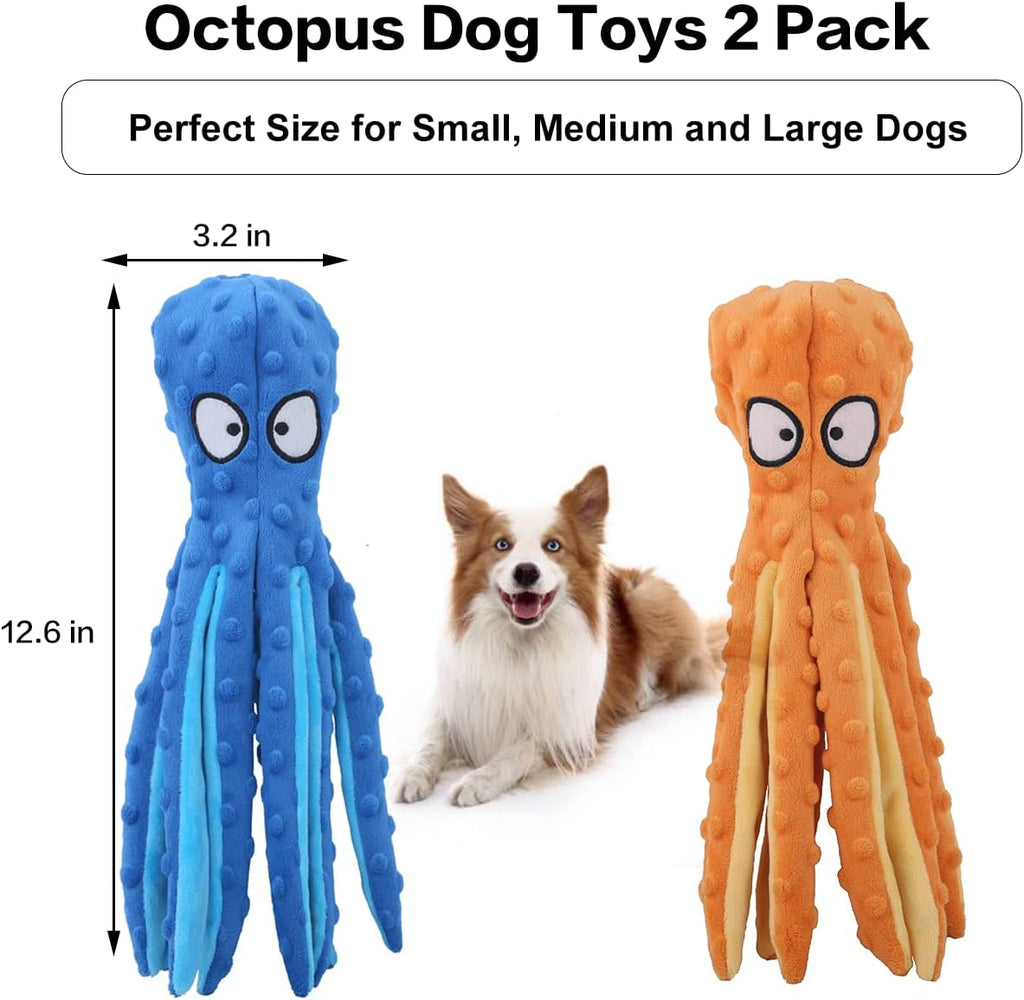 Squeaky Crinkly Octopus Dog Toy