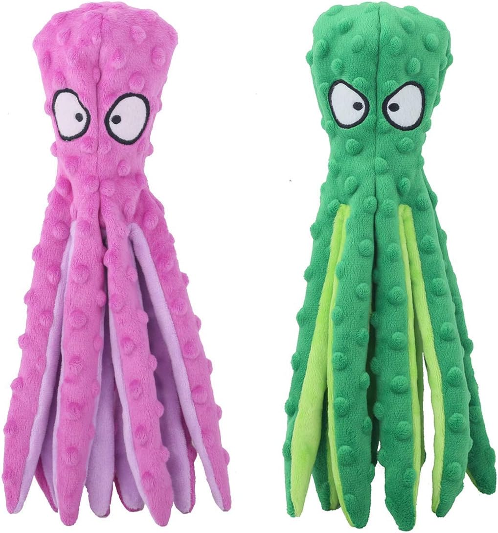 Squeaky Crinkly Octopus Dog Toy